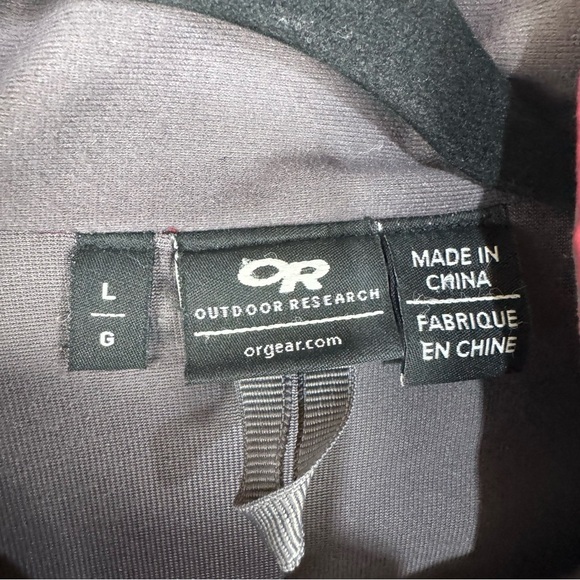 Outdoor Research Red & Grey Gray Full Zip Up Jacket Hiking Trail athletic - Picture 6 of 6